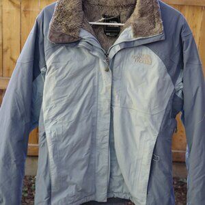 North face hyvent faux sherpa fleece lined jacket womens medium